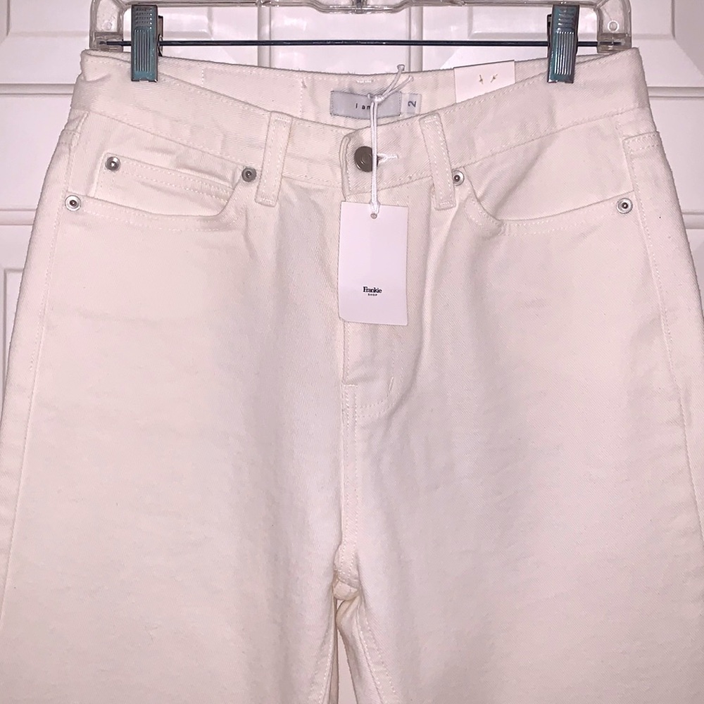 The Frankie Shop IMJ High Rise Straight Jean In Off White Ivory Womens Size 2 - Picture 2 of 12